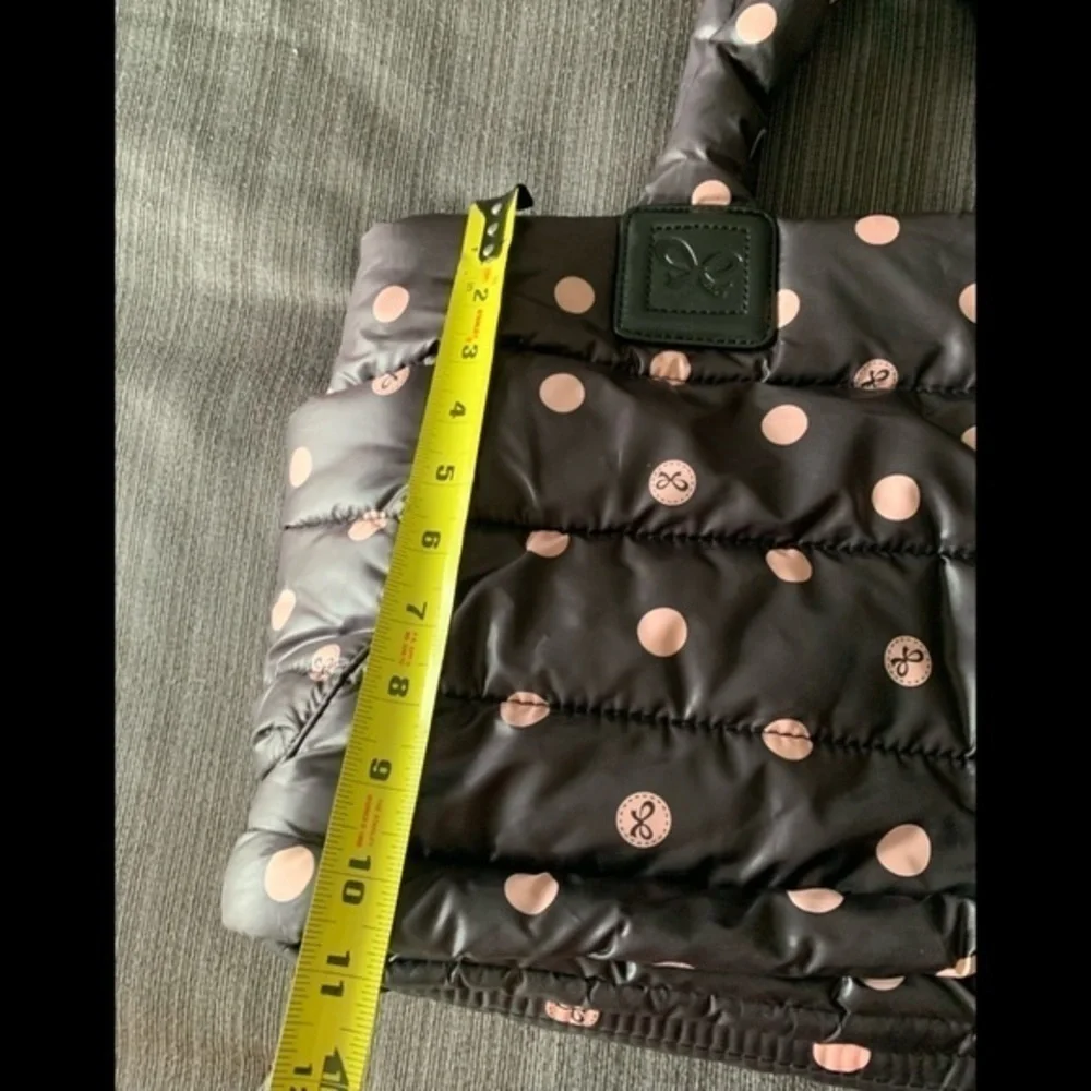 CiPU Large Polka Dot Diaper Baby Tote Bag Black Dark Brown Pink